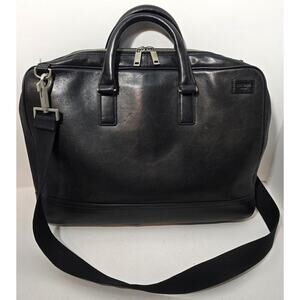 JACK SPADE FILE Laptop Bag Black Fulton Leather Briefcase MSRP $468